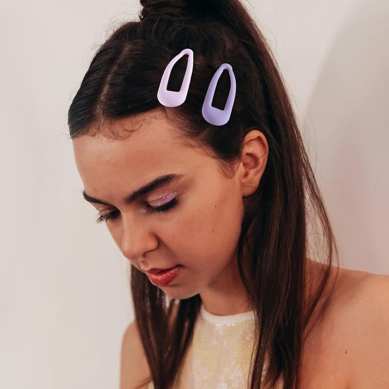 Cptots Small Hair Barrettes For Women No Slip Metal Snap Clips For Thin And Fine Hair,Matte Black Multiple Purple,20 PCS,1.97 x 0.5 Inch. - Image 4